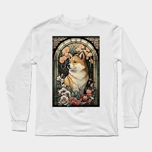 Shiba Inu Japanese Dog - Art Nouveau Style Long Sleeve T-Shirt